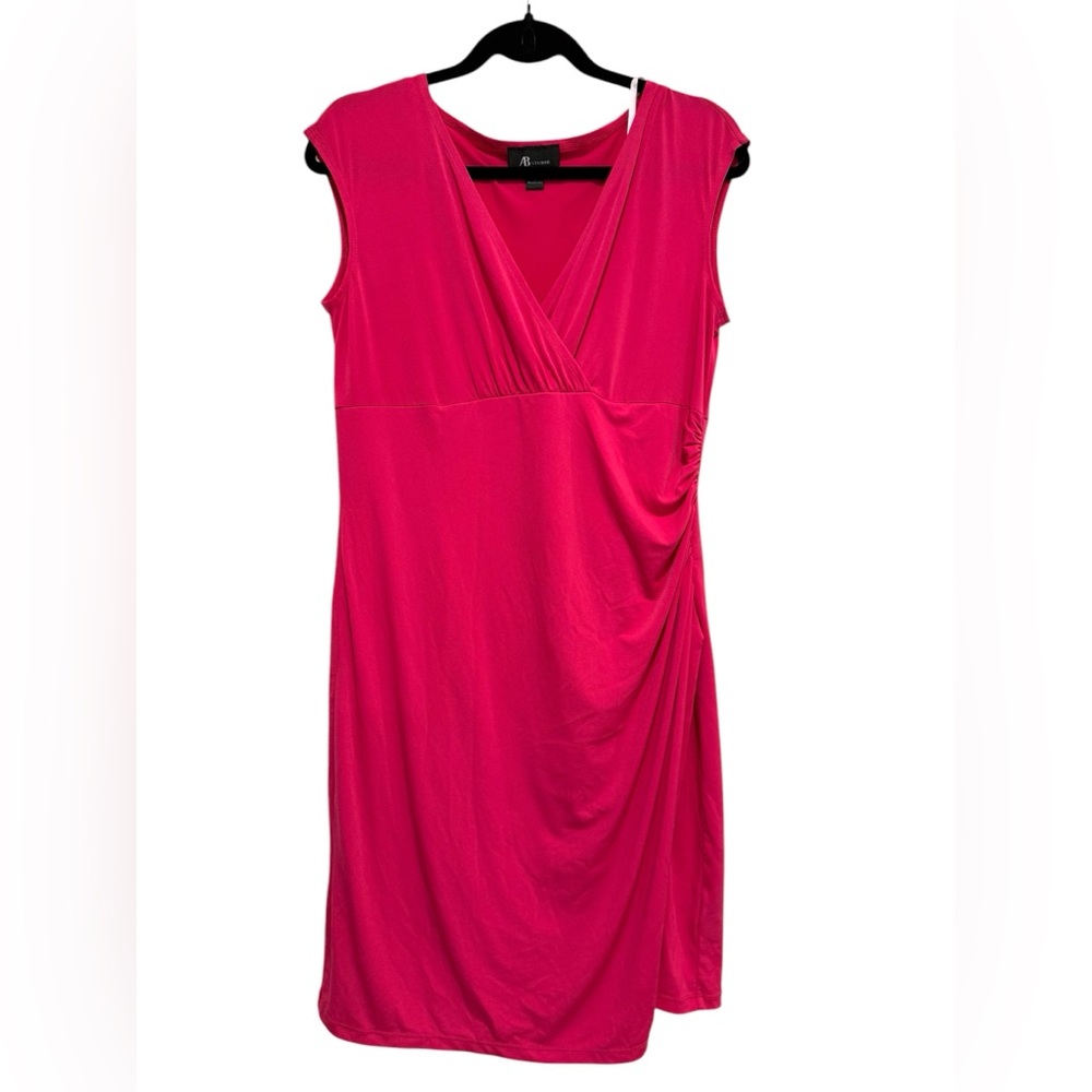 AB studio sleeveless faux wrap dress